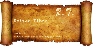 Reiter Tibor névjegykártya